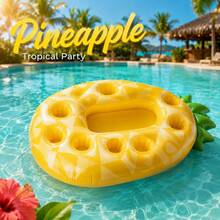1-2pcs Inflatable Waterproof Bar Drink & Food Floats, Multi-Functional Pool Party Ice Bucket Cup Holder, Portable Inflatable PVC Ice Bucket Rack, Floating Drink Holder, Summer Pool Accessories With Hole Tray - Water Inflatable Tray - View 2