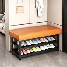 1PCS Shoe Bench Stool Shoe Storage Rack Cabinet Organiser With Cushion Padded Seat Unit - Orange - View 3