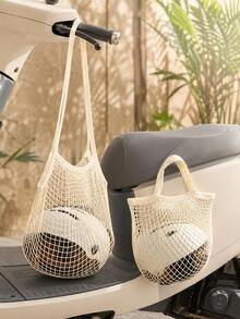 Skateboard Storage Mesh Bag Helmet Holder, Elastic Mesh Hanging Bag, Lightweight Open Rope Mesh Storage Bag, Suitable For Motorcycles, Electric Bicycles Convenient Motorcycle Accessories & Motorcycle Storage Supplies - A - View 9