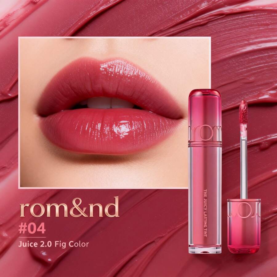 Rom&nd Romand 2.0 鏡面水光持久唇釉,保濕亮澤蜜桃色唇蜜 - 04無花果 - 查看 1