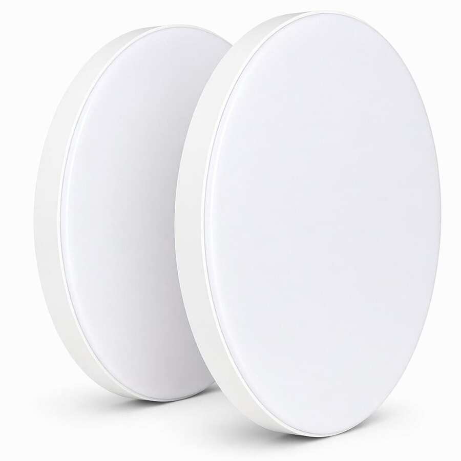 12W18W LED Ceiling Light With Ultra-Thin Flush Mount Design, Modern Low-Profile Fixture, Cool White/Warm White Light, Hardwired 220V, Battery-Free Operation, Easy Installation With Hardware Included, Energy-Efficient For Kitchen, Living Room - White Light - View 1