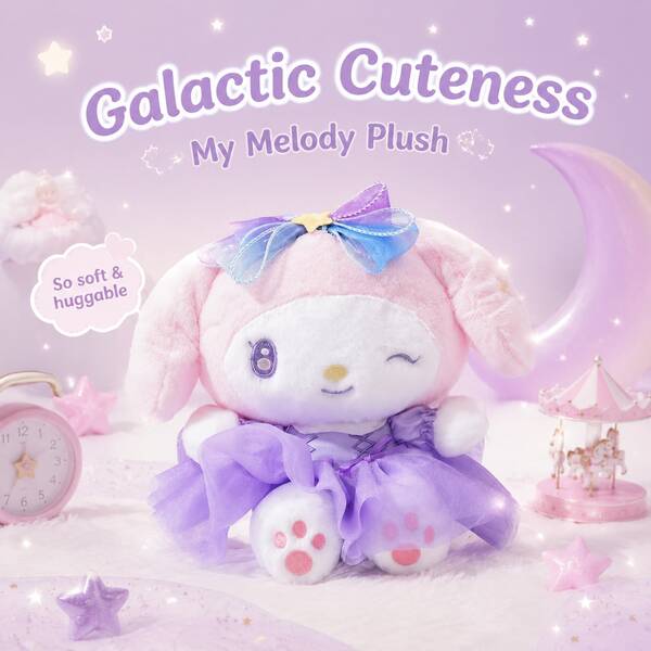 Sanrio Kuromi My Melody Hello Kitty Plüschtier 25 cm, Weiches Kuscheltier Anime Stoffpuppe mit Schleife und Tüllkleid, Niedliche Kinderzimmer Dekoration, Kuschelbegleiter, Geschenk für Mädchen zu Geburtstag Weihnachten Ostern Valentinstag