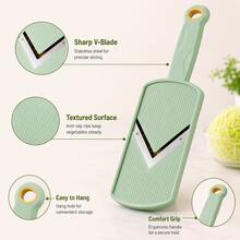 1PC Multi-Function Handheld Cabbage Shredder & Vegetable Slicer, Stainless Steel Cabbage Chopper, Cucumber Potato Onion Carrot Grater, Fruit Cutter, Salad Prep Kitchen Tool, Durable Manual Peeler For Home Cooking, Camping BBQ & Restaurant Use - Multicolor - View 7