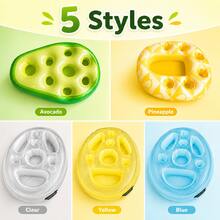 1-2pcs Inflatable Waterproof Bar Drink & Food Floats, Multi-Functional Pool Party Ice Bucket Cup Holder, Portable Inflatable PVC Ice Bucket Rack, Floating Drink Holder, Summer Pool Accessories With Hole Tray - Water Inflatable Tray - View 5