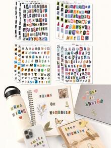 8/4/1pc Vintage Magazine Letter Stickers, Ransom Letter Scrapbook Sticker Set, Decorative Planner Letter Stickers, Suitable For Scrapbooking, Junk Journal, DIY Crafts, Laptop, Water Bottle And Planner Decoration, Back To School, New Year, Graduation Gift - Multicolor - View 2
