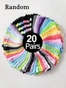 30雙女童踝襪 1-16歲 男女童低筒襪 甜美蝴蝶結愛心圖案 彩虹條紋 運動運動襪 - 彩色 - 查看 26