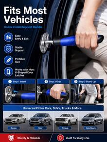 2026 New Multi-Function Car Door Handle Assist Tool - Combines Emergency Safety Hammer And Door Handle In One, Made Of Durable Aluminum Alloy + ABS Material. This Portable Assist Tool Is Specifically Designed For Elderly, Pregnant Women And Drivers To Enhance Travel Safety! This Door Handle Is Not Only An Essential Daily Safety Tool But Can Also Be Used As An Emergency Safety Hammer In Critical Situations. - Multicolor - View 6
