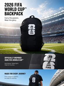 FIFA Mochila estampada nueva 2026, ligera y elegante, multifuncional y fácil de llevar, mochila de material suave casual - Azul - Ver 5