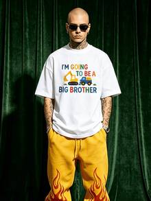 Herren Sommer Lässig Weich Rundhals Kurzarm-Shirt, Vintage Arbeitskleidung Herren Muster Grafik geeignet für den täglichen Gebrauch. - Weiss - Übersicht 1