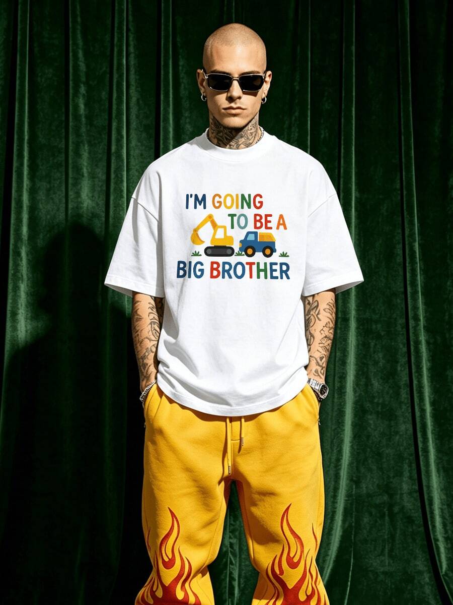 Herren Sommer Lässig Weich Rundhals Kurzarm-Shirt, Vintage Arbeitskleidung Herren Muster Grafik geeignet für den täglichen Gebrauch. - Weiss - Übersicht 1