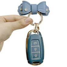 TPU Car Key Fob Cover Case Shell Compatible With H Y U N D A I For Santa Fe, For I30, For IX35, For Encino, For KONA, For Solaris, For Sonata For Azera, For Grandeur, For Elantra, For Accent - Protective Keyless Entry Remote Holder - KY8 - View 17