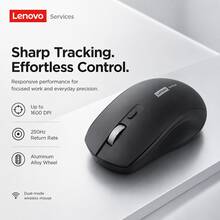 Lenovo N220 Wireless Mouse, USB Connection, Silent Design, Office/Home/Gaming Mouse, Portable & Comfortable, Compatible With Desktop & Laptop - View 2