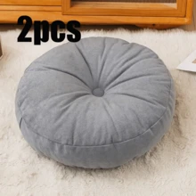 1pc Japanese Round Cushion, Solid Color Thickened Zabuton, Living Room Balcony Window Seat, Changeable Shoe Stool Pad, Chair Cushion, Suitable For Daily Use Or Gift, Home Decor - A - View 19