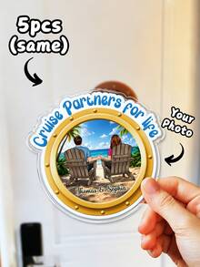 Cruise Partners For Life Personalized Couple Back View Cruise Ship Door Magnets, 1/3/5pcs, Back To School Teacher Locker Magnets, Classroom Magnets, Durable Magnetic Backing, Valentine's Day Gift, Gift For Her/Him/Friends, Home Decor - Multicolor - View 10