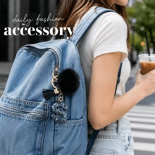 1pc Black Shell Slice Shiny Letter Keychain (A-Z) - Shell Stone Resin Letter Pendant With Pop Pom Pom, Leather Tassel, Fashionable Key Ring, Suitable For Bags/Cars, Cute Gift For Women And Mothers - Multicolor - View 9