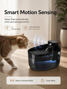 2.2L Automatic Pet Water Fountain With Motion Sensor, Smart Cat Water Dispenser For Cats And Small Dogs, Sensor Activated Drinking Fountain For Indoor Pets(Replacement Filters Can Be Purchased Separately) - 2.2L - View 6