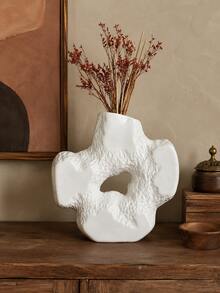 Wabi-Sabi Style Ins Asymmetrical Hollow Rock Vase, Black & White Textured Dual-Use Dried Flower Reed Aromatherapy Diffuser Bottle, Abstract Chinese Style Tea Room Living Room Desktop Decor Gift - Cross-shaped Hollow Aroma Diffuser Bottle - View 10