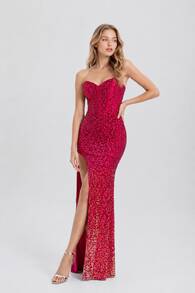 Women Prom Dresses - Hot Pink - View 3