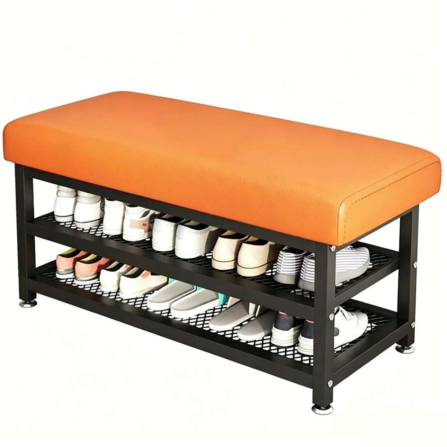 1PCS Shoe Bench Stool Shoe Storage Rack Cabinet Organiser With Cushion Padded Seat Unit