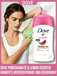 Dove 石榴與檸檬香氛女性止汗除臭膏，48小時吸汗微鹽配方，持久清新乾爽不黏膩，便攜式，0%酒精，保濕乳霜，吸汗腋下護理，異味控制，日常夏季敏感肌適用，40g - 石榴香40g - 查看 1