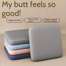 Thickened Comfortable Seat Cushion - 4cm High Elastic Memory Foam Core, Removable Wear-Resistant Fabric Cover, Non-Slip Particle Design On Bottom, Suitable For Hard Office Chairs, Student Chairs, Truck Seats And Home Use, Disperses Hip Pressure, Improves Sitting Posture - Multicolor - View 2