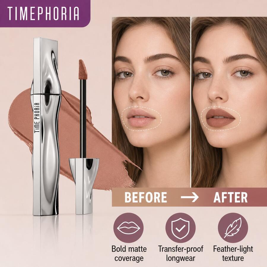 TIMEPHORIA Eternal Lip 霧面液式唇彩 深粉色 Pocus 09,一抹顯色大膽霧面妝效,高顯色全遮蓋,持久不脫色、抗暈染,輕盈羽毛般質地 - Pocus 09 - 查看 1