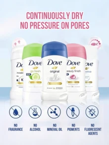 Dove 石榴與檸檬香氛女性止汗除臭膏，48小時吸汗微鹽配方，持久清新乾爽不黏膩，便攜式，0%酒精，保濕乳霜，吸汗腋下護理，異味控制，日常夏季敏感肌適用，40g - 石榴香40g - 查看 4