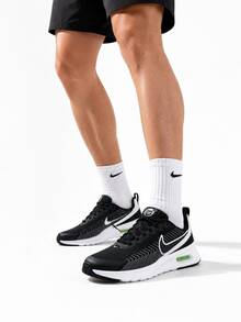 Nike 男式 Air Max Nuaxis 运动鞋，训练缓震跑步鞋 - 黑與白 - 查看 2