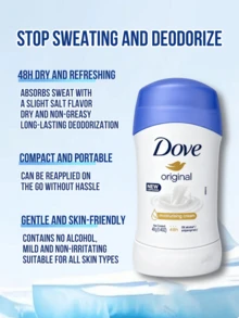Dove 多芬經典原香女用止汗棒 40g，48小時吸汗微鹽配方，長效清新乾爽不黏膩，便攜式 0% 酒精保濕乳霜，腋下護理異味控制，適合日常、夏季、健身房與敏感肌 - 經典原味40g - 查看 8
