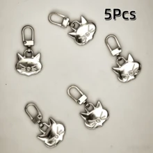 2/5/6/8/10 chiếc đầu kéo khóa hình mèo, tháo rời nhanh chóng để sửa chữa, phụ kiện thay thế đầu khóa kéo kim loại đa năng có lỗ nhỏ, không cần dụng cụ, dùng cho túi xách, quần áo, áo khoác, giày, bốt - Nhiều màu - Xem 24