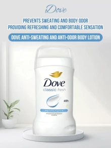 Dove Classic Fresh Scent 女用止汗除臭膏，48小時吸汗微鹽配方，持久清新乾爽不黏膩，便攜式，0%酒精，保濕乳霜，腋下護理異味控制，適合日常、夏季、健身房、敏感肌，50g - 經典香50g - 查看 5