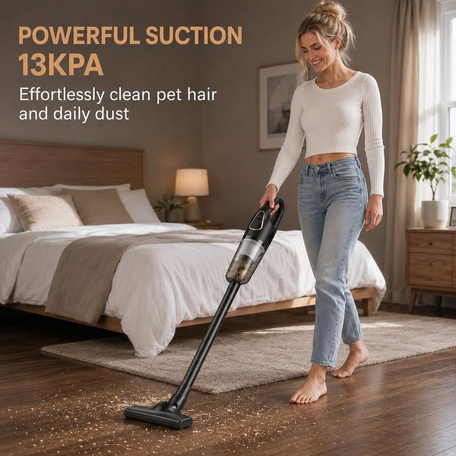 Cordless Stick Vacuum Cleaner For Home Use-Suitable For Carpets, Hard Floors, And Pet Hair; Powerful, Compact, And Convenient.