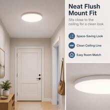 12W18W LED Ceiling Light With Ultra-Thin Flush Mount Design, Modern Low-Profile Fixture, Cool White/Warm White Light, Hardwired 220V, Battery-Free Operation, Easy Installation With Hardware Included, Energy-Efficient For Kitchen, Living Room - White Light - View 9