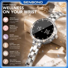 Smartwatch Wanita SENBONO, Desain Bezel Mengkilap, Pemantauan Kesehatan dan Tidur, Berbagai Mode Olahraga, Goyang untuk Mengambil Foto, Daya Tahan Baterai 6 Hari, Ringan Cocok untuk Penggunaan Sehari-hari dan Kerja, Kompatibel dengan iOS dan Android, Hadiah Sempurna untuk Wanita - View 8