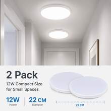 12W18W LED Ceiling Light With Ultra-Thin Flush Mount Design, Modern Low-Profile Fixture, Cool White/Warm White Light, Hardwired 220V, Battery-Free Operation, Easy Installation With Hardware Included, Energy-Efficient For Kitchen, Living Room - White Light - View 12