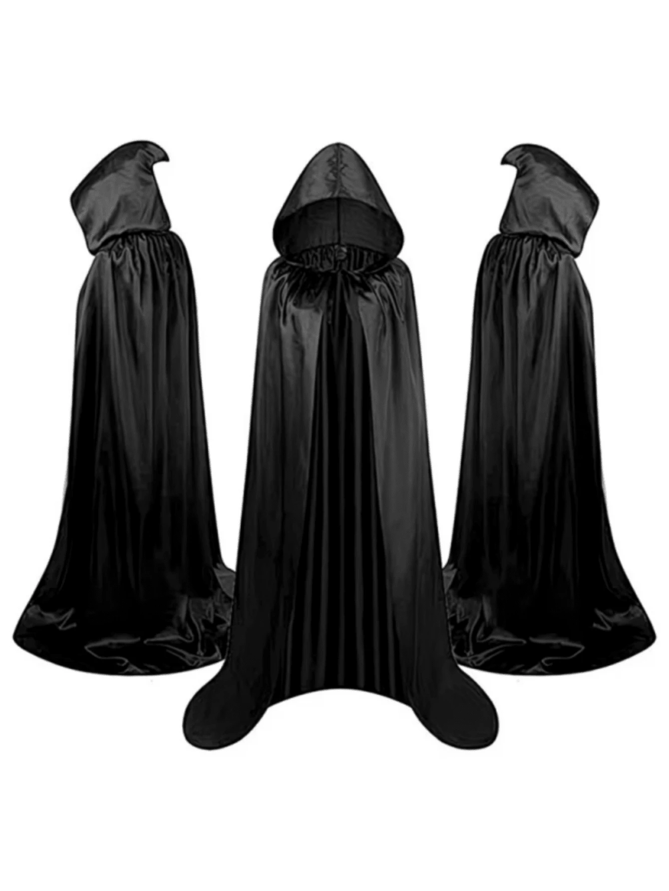 1pc Halloween Costume Black Grim Reaper Cloak With Hat, Adult Festival ...