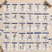 30pcs Full Set - Easy To Follow - Dumbbell Fitness Exercise Cards, Full Body Strength Training Illustrated Cards, Home Personal Trainer Workout Reference Cards, Full Body Shaping Fitness Cards, Beginner Fat Loss Strength Training Reference Cards, Full Body Muscle Group Exercise Illustrated Cards - Dumbbell Fitness Flashcards 4 - View 5
