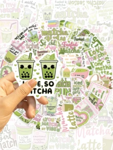 50 Stück Matcha-Stil Graffiti-Aufkleber, geeignet zum Dekorieren von Handyhüllen, Laptops und Gepäck - dekorative Aufkleber Schulbedarf - 1 Set - Übersicht 4