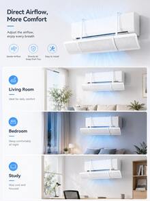 1 buah Deflektor Udara AC, Tidak Perlu Instalasi, Panduan Ventilasi AC, Pelindung Angin AC Universal yang Dipasang di Dinding - MultiWarna - View 4