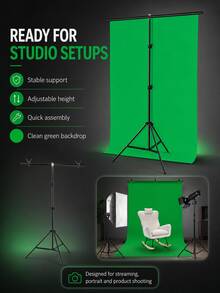 AXNEN 200cm x 100cm Verstellbares Fotohintergrund-Stützset, inklusive Stativ, 2 Querstangen und 2 Clips, optionaler Greenscreen-Stoff, geeignet für Fotostudio, Videoaufnahmen, Partydekoration, Veranstaltungsaufbau und Hochzeitsfotografie - Übersicht 2
