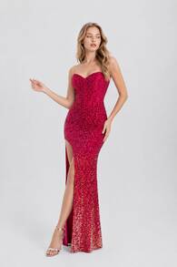 Women Prom Dresses - Hot Pink - View 2