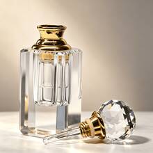WALTZ&F Transparent Cube Crystal Perfume Bottle With Crystal Ball Refillable Empty Decorative Glass Bottle For Essential Oil Girl Or Women Gift For Dresser Table Decor 1ML - 1PC - View 3