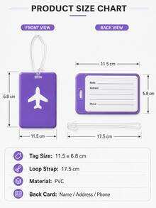 This Luggage Tag Features A Stylish Design With A Prominent Airplane Icon, Vibrant Colors, And High Visibility. It's An Essential For Cruise Travel And Also Perfect For Airport Check-In Or Carry-On Luggage. The Product Comes With A Durable And Flexible PVC Strap, Suitable For Both Men And Women, With Reliable Quality. - Multicolor - View 3