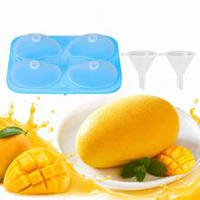 4pcs 3D Mango Shaped Silicone Mold, Pudding Ice Cream Mousse Cake Decorating Baking Tool - Multicolor - View 9