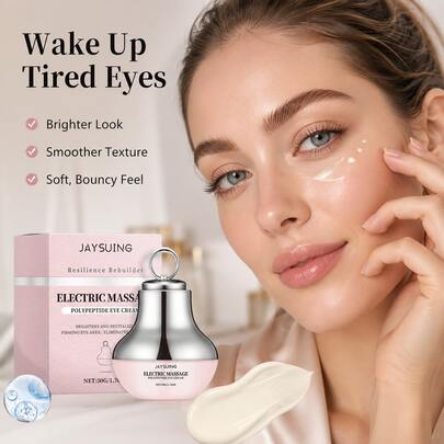 JAYSUING Firming Massage Eye Cream, Fade Dark Circles And Eye Puffiness, Relieve Dry Tight Eye Skin, Lock All-Day Moisture, Quick Eye De-Puff Touch-Up For Office, Travel And Dating
