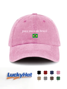 水洗復古棒球帽 Puro Suco Do Brasil 巴西迷因風格老爹帽 中性款 Y2K 街頭風遮陽帽 適合夏季海灘旅行 - puro suco do brasil - 查看 7