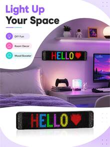 滾動式巨型亮色 LED 廣告招牌,柔性 USB 5V LED 店鋪招牌,藍牙 App 控制,可自定義文字/圖案/動畫,可編程顯示螢幕,適用於商店、汽車、酒吧、酒店 - LED Sign - View 12