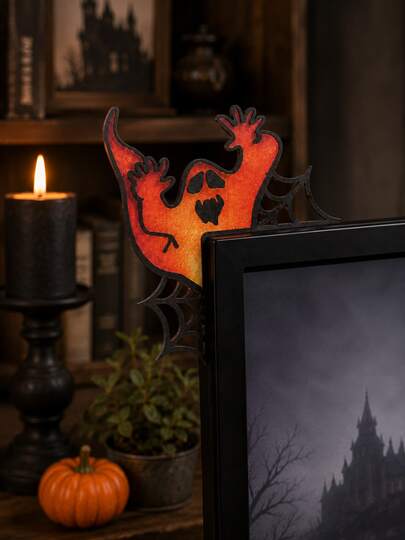 1 buah Dekorasi Sudut Layar Jaring Laba-laba Hantu, Ornamen Atas Bingkai Foto Menyeramkan, Figur Siluet Hantu Lucu, Dekorasi Bingkai Monitor Rumah Hantu, Dekorasi Perapian, Ambang Jendela, Rak, Gaya Gelap Halloween, Pesta Dalam Ruangan, Cosplay, Adegan Meja, Hadiah