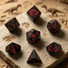 Dinosaur Polyhedral Dice Set, 7 Pieces Acrylic Glitter Role Playing Game Dice With Engraved Dino Footprint And Skeleton Symbols, Multi-Color RPG Dice For Tabletop Board Games, TTRPG, Card Games, Math Teaching, Gift For Gamers And Collectors - Multicolor - View 11