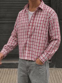 Men's Plaid Casual Versatile Daily Wear Long Sleeve Shirt - Multicolor - View 4
